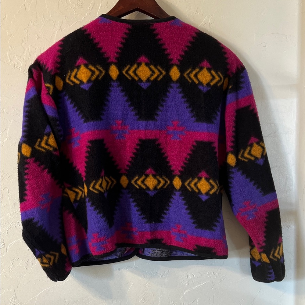 Vintage Colorful Geometric Pattern Sweater Small - Picture 4 of 4